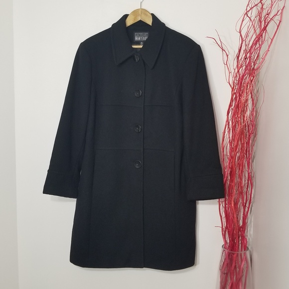 Manteaux Manteaux | Black Wool Car Coat Size 14 - Picture 1 of 7